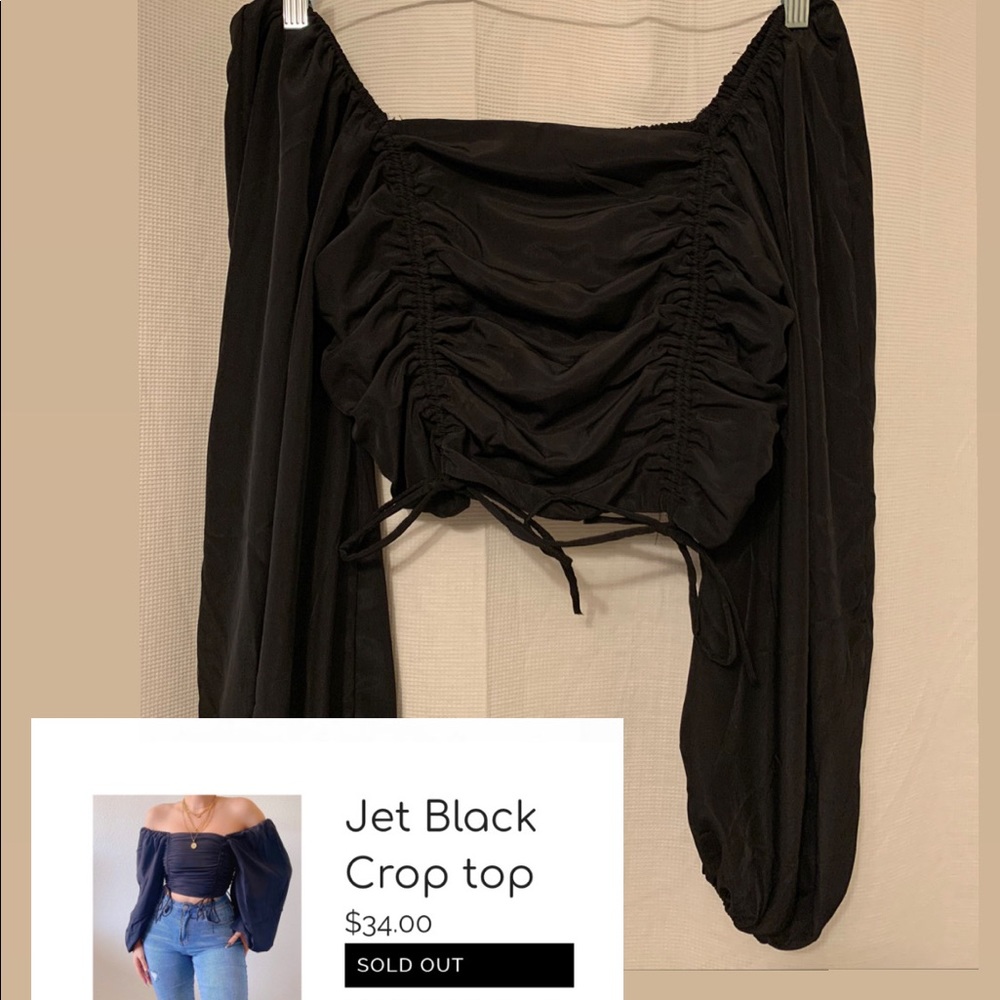 Jet black crop top